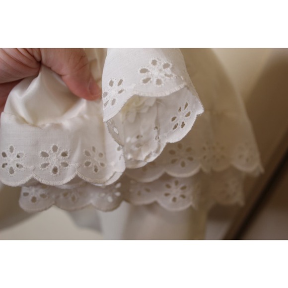 Sears "The Doesn't Slip" Vintage 70's White Eyelet Lace long slip Dress Size 34 - Picture 5 of 6